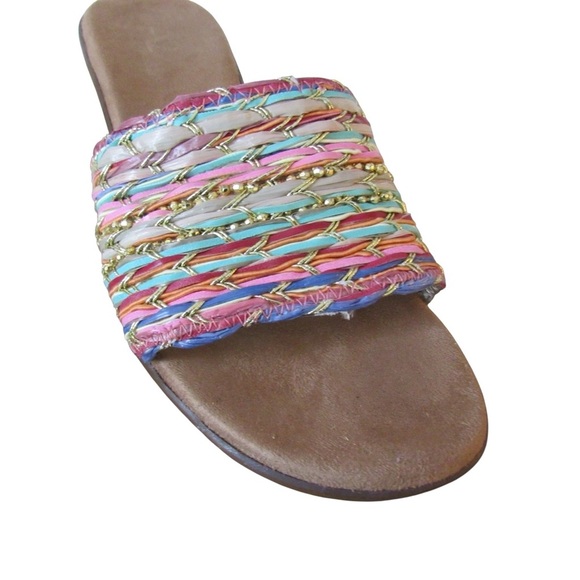A2 By Aerosoles Say Yes Woven Sandals 9.5 Wedge Heel Multicolor Colorful Boho - Picture 5 of 9
